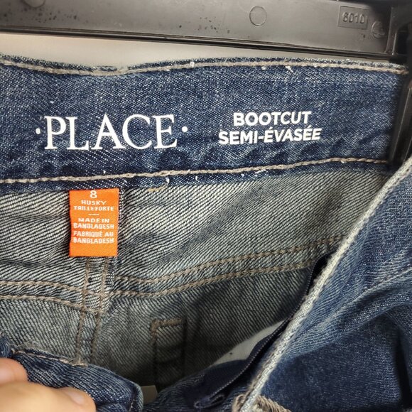Place Boys Husky 8 Blue Wash Denim Jeans Bootcut - Picture 7 of 15